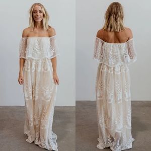 LEON WHITE OFF SHOULDER MAXI